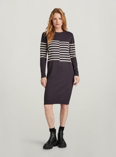 Broken Stripe Knitted Dress